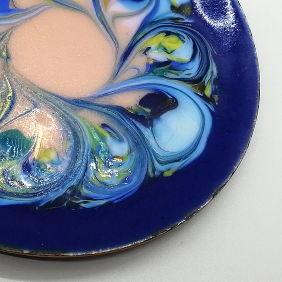 VTG Glass Enamel on Copper Plate Small - Picture 4 of 12